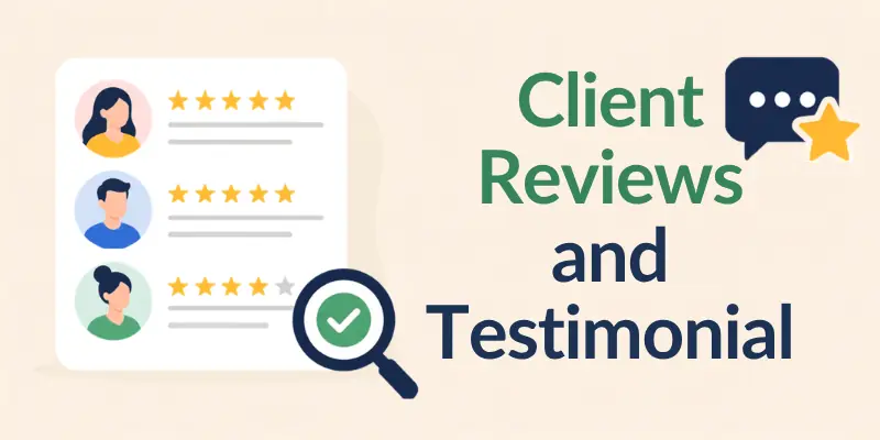 check client reviews and testimonials