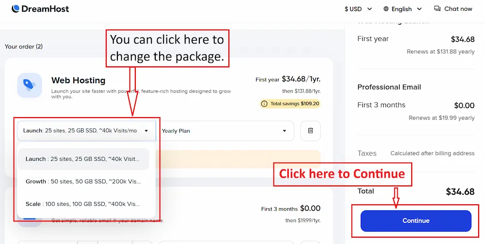 Select Hosting Package